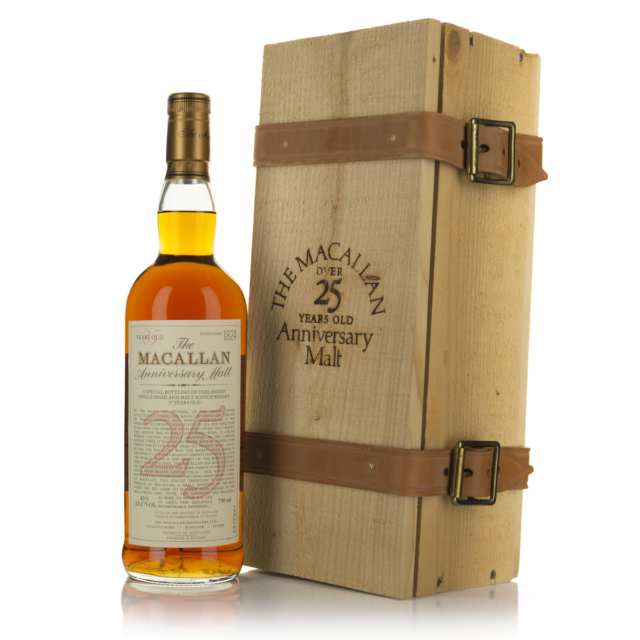 The Macallan 25 Anniversary Single Highland Malt Scotch Whisky 25 Years (One 750 ML, OWC)